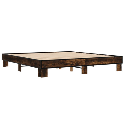 Bed Frame without Mattress Smoked Oak 200x200 cm
