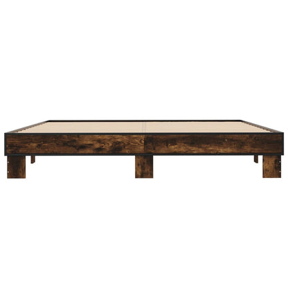 Bed Frame without Mattress Smoked Oak 200x200 cm