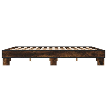 Bed Frame without Mattress Smoked Oak 200x200 cm