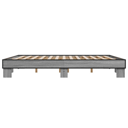 Bed Frame without Mattress Grey Sonoma 200x200 cm