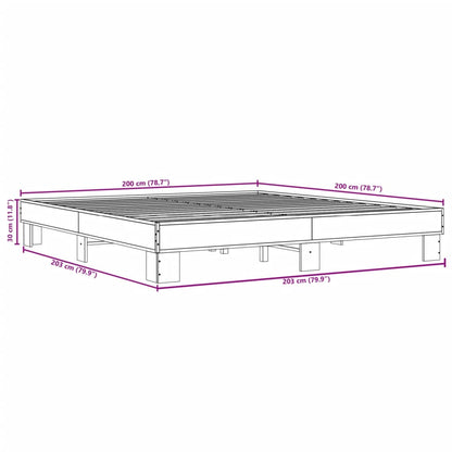 Bed Frame without Mattress Grey Sonoma 200x200 cm