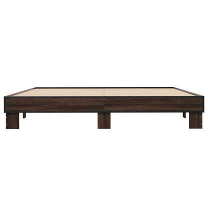 Bed Frame without Mattress Brown Oak 200x200 cm