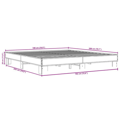 Bed Frame without Mattress Sonoma Oak 180x200 cm Super King
