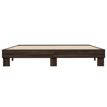 Bed Frame without Mattress Brown Oak 180x200 cm Super King