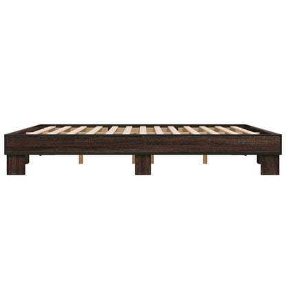 Bed Frame without Mattress Brown Oak 180x200 cm Super King