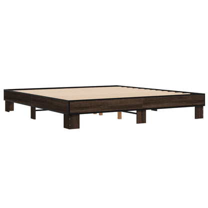 Bed Frame without Mattress Brown Oak 180x200 cm Super King