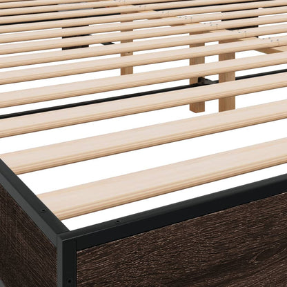 Bed Frame without Mattress Brown Oak 180x200 cm Super King