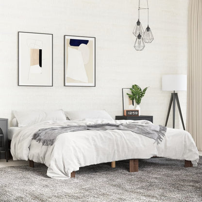 Bed Frame without Mattress Brown Oak 180x200 cm Super King