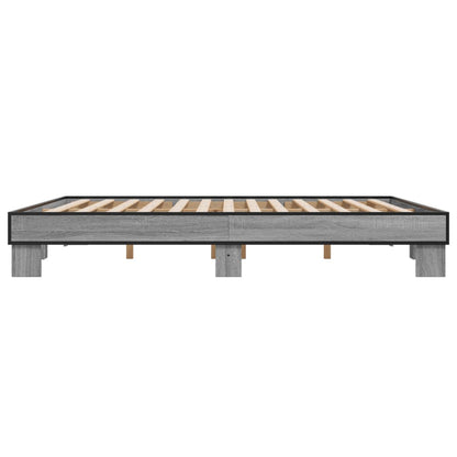 Bed Frame without Mattress Grey Sonoma 160x200 cm