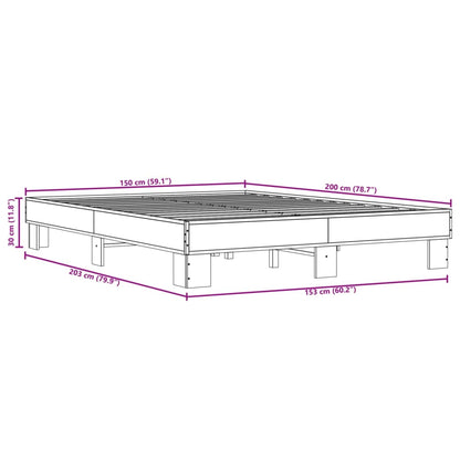 Bed Frame without Mattress Sonoma Oak 150x200 cm King Size