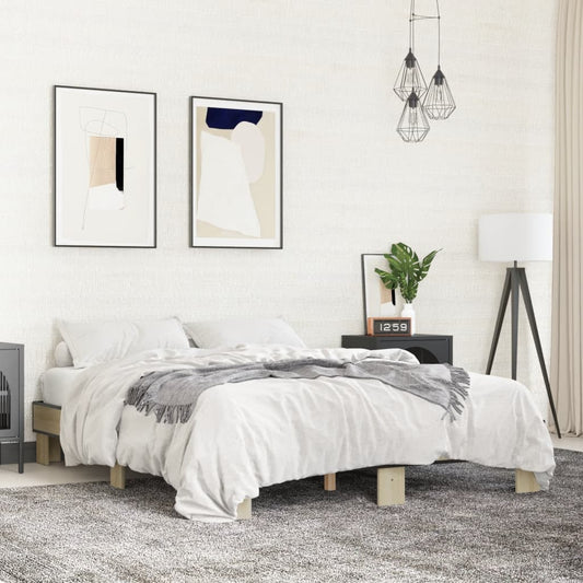 Bed Frame without Mattress Sonoma Oak 150x200 cm King Size