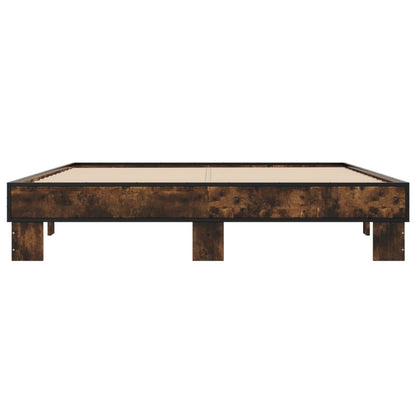 Bed Frame without Mattress Smoked Oak 150x200 cm King Size