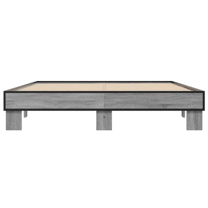 Bed Frame without Mattress Grey Sonoma 150x200 cm King Size