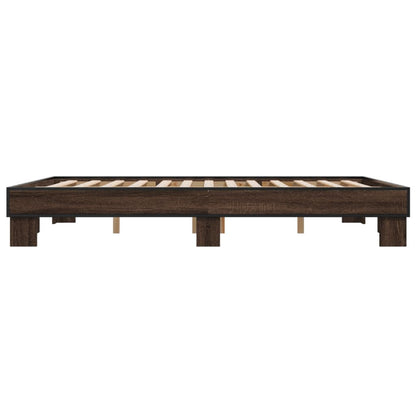 Bed Frame without Mattress Brown Oak 150x200 cm King Size