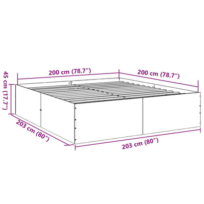 Bed Frame without Mattress Black 200x200 cm