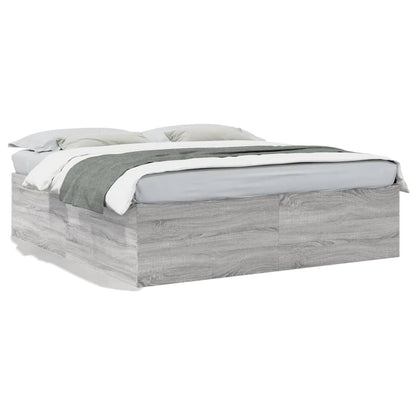 Bed Frame without Mattress Grey Sonoma 200x200 cm