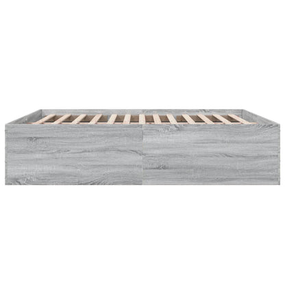 Bed Frame without Mattress Grey Sonoma 200x200 cm
