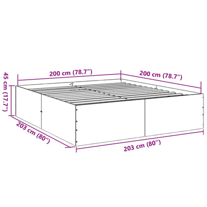 Bed Frame without Mattress Grey Sonoma 200x200 cm