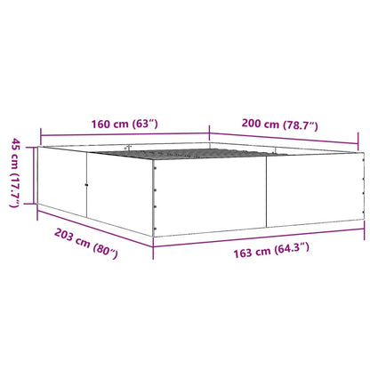 Bed Frame without Mattress Sonoma Oak 160x200 cm