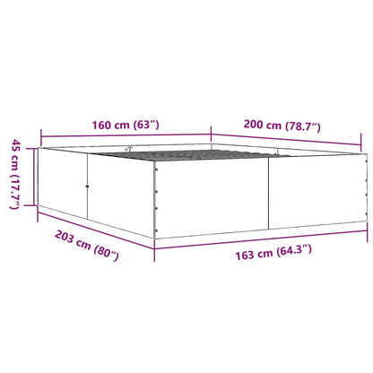Bed Frame without Mattress Concrete Grey 160x200 cm