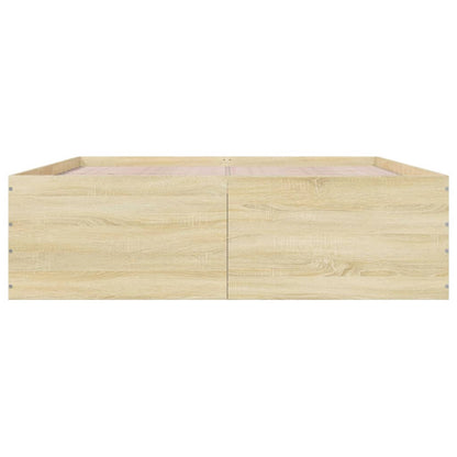 Bed Frame without Mattress Sonoma Oak 150x200 cm King Size