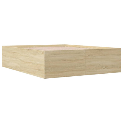 Bed Frame without Mattress Sonoma Oak 150x200 cm King Size