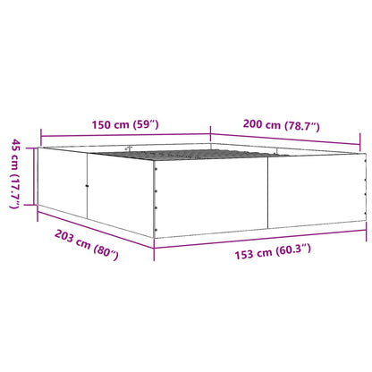 Bed Frame without Mattress Sonoma Oak 150x200 cm King Size