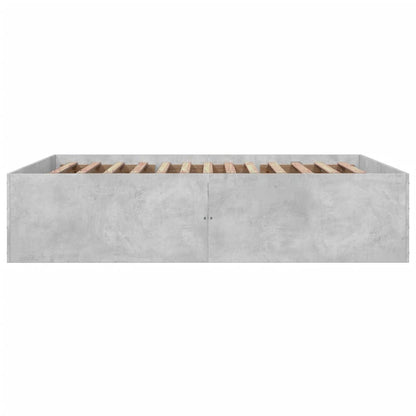 Bed Frame without Mattress Concrete Grey 150x200 cm King Size