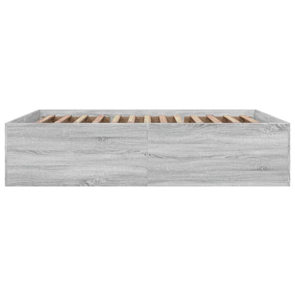 Bed Frame without Mattress Grey Sonoma 150x200 cm King Size