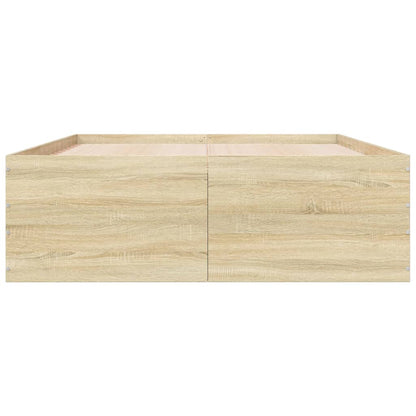 Bed Frame without Mattress Sonoma Oak 140x200 cm