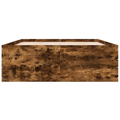 Bed Frame without Mattress Smoked Oak 140x200 cm