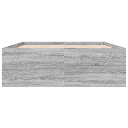 Bed Frame without Mattress Grey Sonoma 140x200 cm