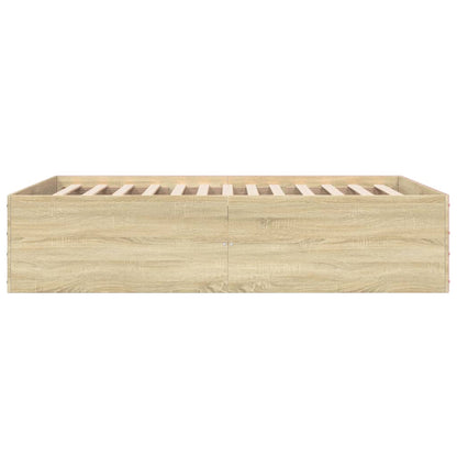 Bed Frame without Mattress Sonoma Oak 140x190 cm