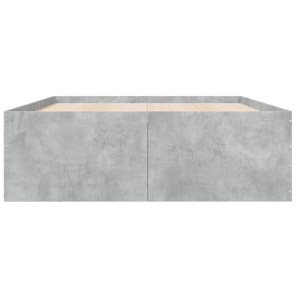 Bed Frame without Mattress Concrete Grey 140x190 cm