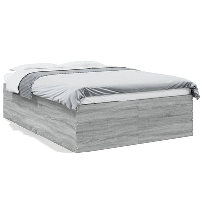 Bed Frame without Mattress Grey Sonoma 140x190 cm