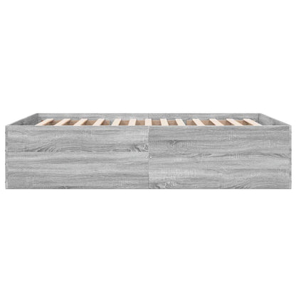 Bed Frame without Mattress Grey Sonoma 140x190 cm