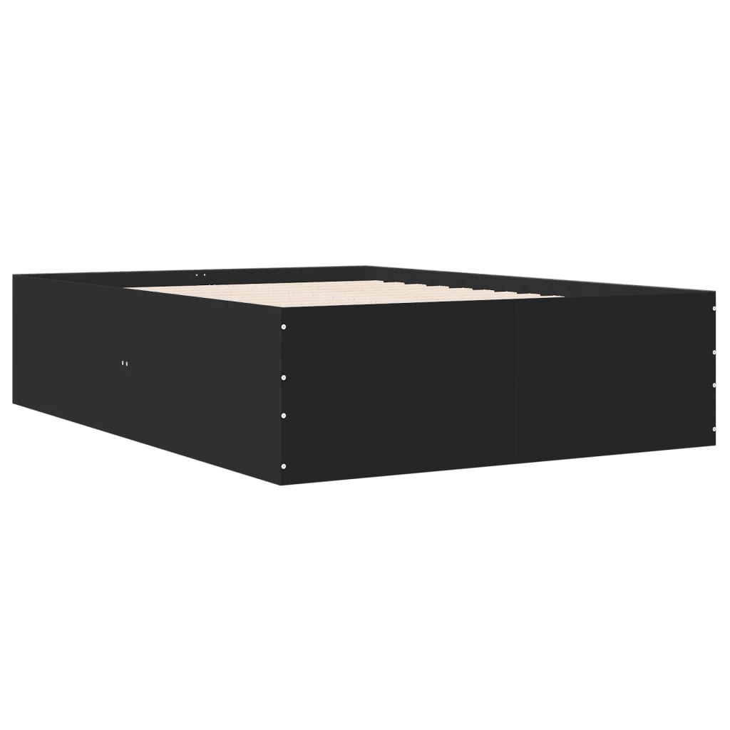 Bed Frame without Mattress Black 135x190 cm Double