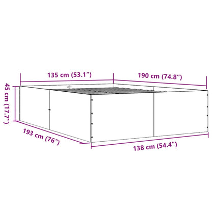 Bed Frame without Mattress Black 135x190 cm Double