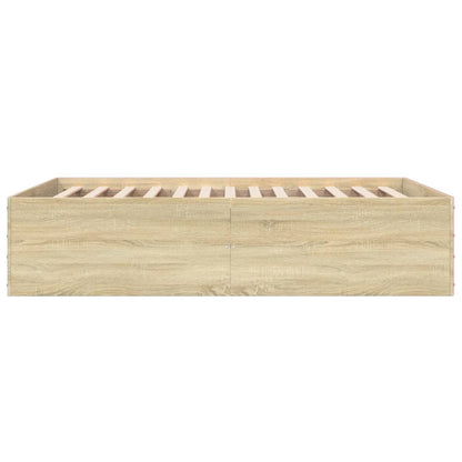 Bed Frame without Mattress Sonoma Oak 135x190 cm Double