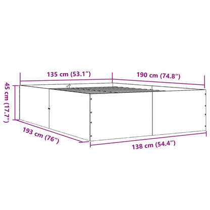 Bed Frame without Mattress Sonoma Oak 135x190 cm Double