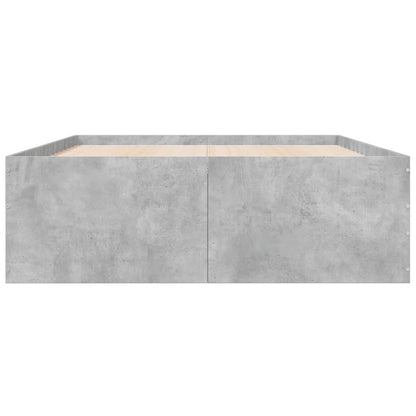 Bed Frame without Mattress Concrete Grey 135x190 cm Double