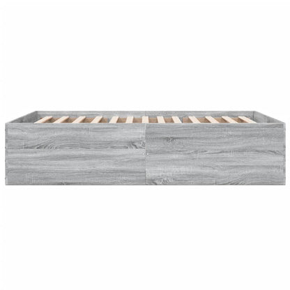 Bed Frame without Mattress Grey Sonoma 120x190 cm Small Double