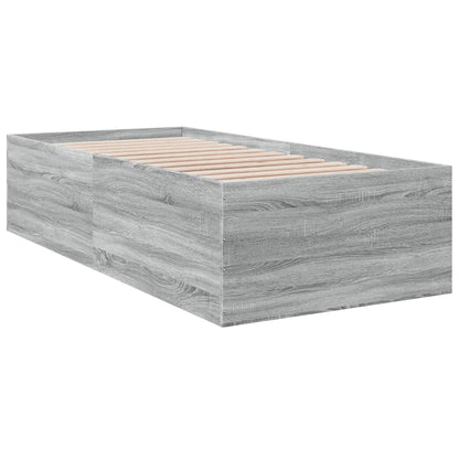 Bed Frame without Mattress Grey Sonoma 90x200 cm