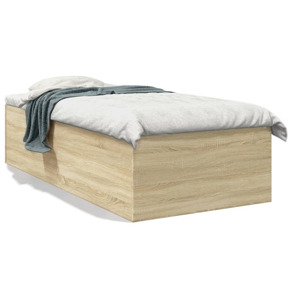 Bed Frame without Mattress Sonoma Oak 90x190 cm Single