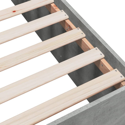Bed Frame without Mattress Concrete Grey 90x190 cm Single