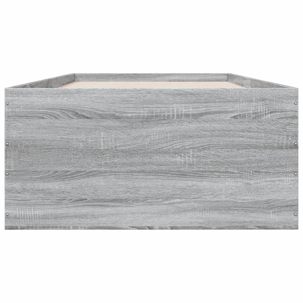Bed Frame without Mattress Grey Sonoma 75x190 cm Small Single