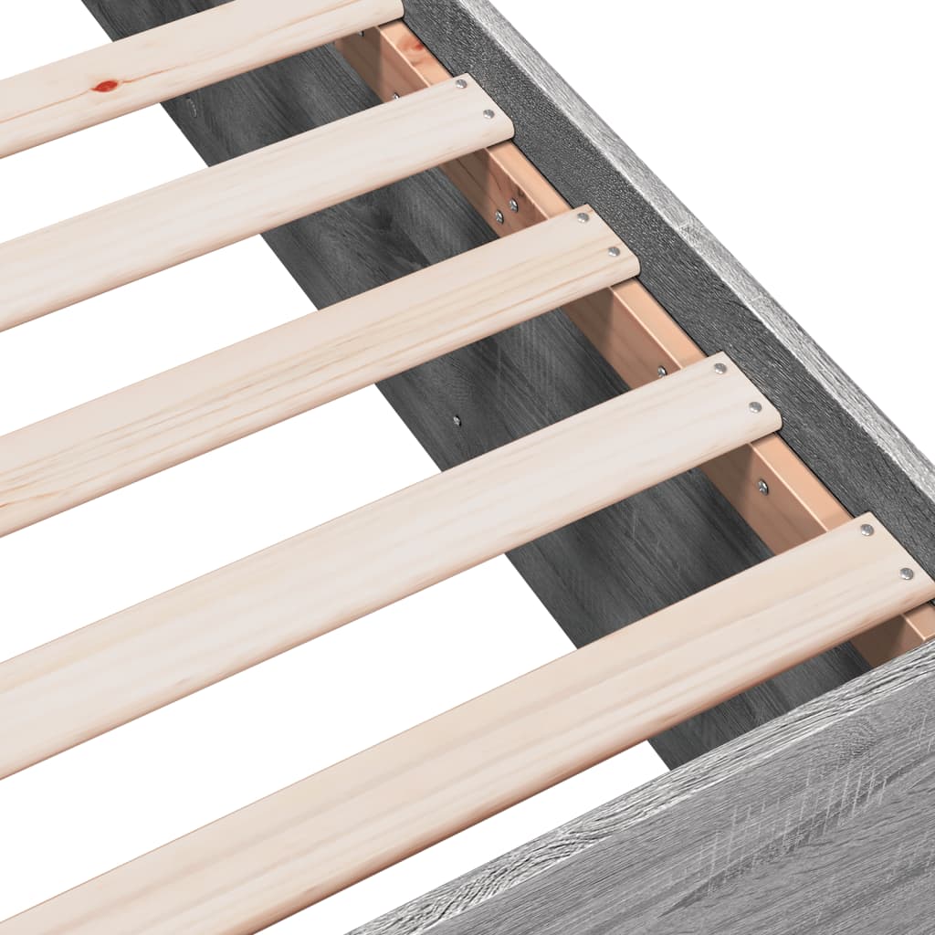 Bed Frame without Mattress Grey Sonoma 75x190 cm Small Single