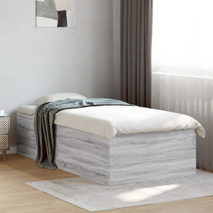 Bed Frame without Mattress Grey Sonoma 75x190 cm Small Single