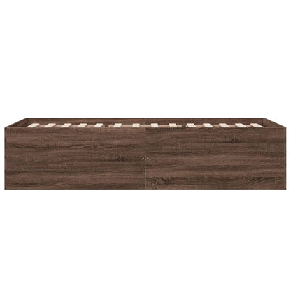 Bed Frame without Mattress Brown Oak 75x190 cm Small Single