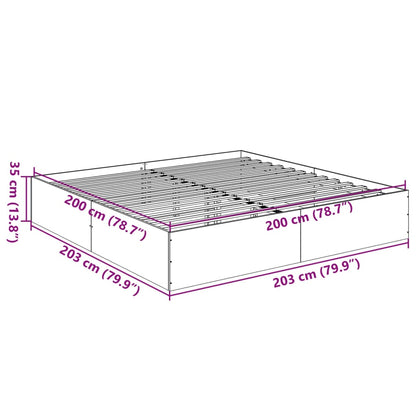 Bed Frame without Mattress Smoked Oak 200x200 cm